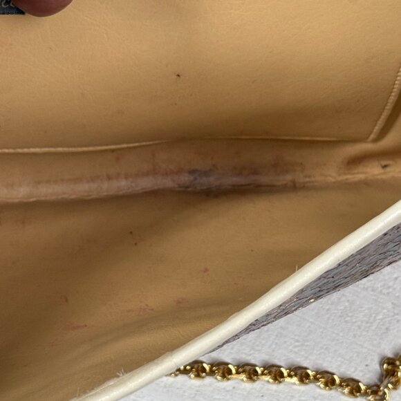 Vintage Original by Caprice Snakeskin Leather Envelope Clutch Crossbody Chain - Picture 7 of 13